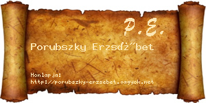 Porubszky Erzsébet névjegykártya